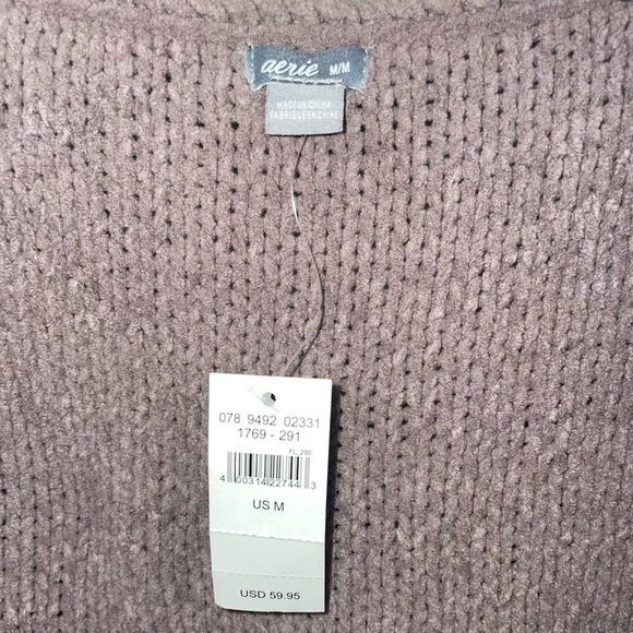 NWT - Aerie Brown/Taupe Chenille Cardigan with Waist Tie - Size: M - Picture 3 of 4